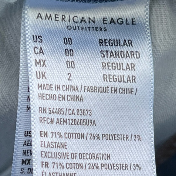 American Eagle Outfitters next level stretch super high rise Jeggings crop Sz 00 - Picture 5 of 6